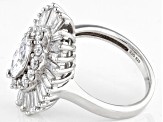 White Cubic Zirconia Rhodium Over Sterling Silver Ring 5.01ctw