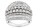 White Cubic Zirconia Rhodium Over Sterling Silver Ring 5.80ctw