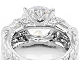 White Cubic Zirconia Platinum Over Sterling Silver Ring 8.55ctw
