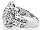 White Cubic Zirconia Rhodium Over Sterling Silver Ring 1.53ctw