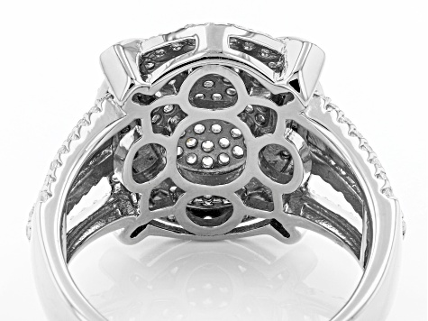 White Cubic Zirconia Rhodium Over Sterling Silver Ring 1.53ctw