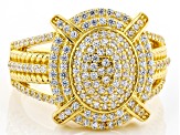 White Cubic Zirconia 18K Yellow Gold Over Sterling Silver Ring 1.53ctw