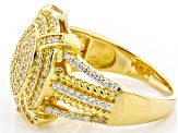 White Cubic Zirconia 18K Yellow Gold Over Sterling Silver Ring 1.53ctw