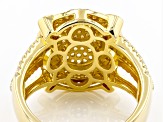 White Cubic Zirconia 18K Yellow Gold Over Sterling Silver Ring 1.53ctw