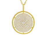 White Cubic Zirconia 18K Yellow Gold Over Sterling Silver Pendant With Chain 2.08ctw