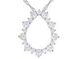 White Cubic Zirconia Rhodium Over Sterling Silver Pendant With Chain. DEW 1.8CTW