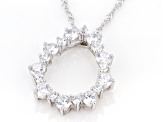 White Cubic Zirconia Rhodium Over Sterling Silver Pendant With Chain. DEW 1.8CTW
