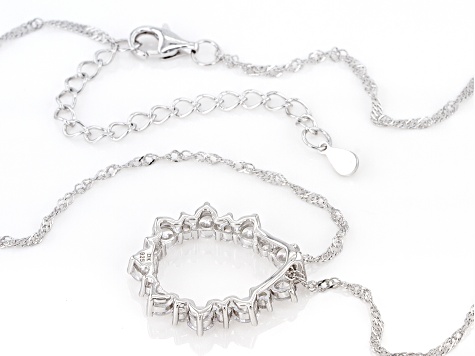White Cubic Zirconia Rhodium Over Sterling Silver Pendant With Chain. DEW 1.8CTW