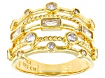 White Cubic Zirconia 18K Yellow Gold Over Sterling Silver Ring 1.40ctw