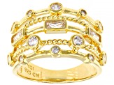 White Cubic Zirconia 18K Yellow Gold Over Sterling Silver Ring 1.40ctw