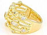 White Cubic Zirconia 18K Yellow Gold Over Sterling Silver Ring 1.40ctw