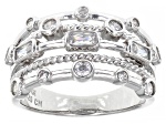 White Cubic Zirconia Rhodium Over Sterling Silver Ring 1.40ctw