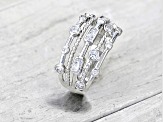 White Cubic Zirconia Rhodium Over Sterling Silver Ring 1.40ctw