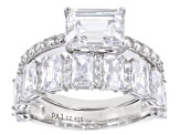 White Cubic Zirconia Rhodium Over Sterling Silve Ring With Band 7.95ctw