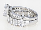 White Cubic Zirconia Rhodium Over Sterling Silve Ring With Band 7.95ctw