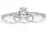 White Cubic Zirconia Rhodium Over Sterling Silver Ring Set 5.22ctw