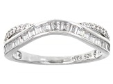 White Cubic Zirconia Rhodium Over Sterling Silver Ring Set 5.22ctw