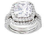 White Cubic Zirconia Rhodium Over Sterling Silver Ring Set 9.52ctw