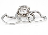 White Cubic Zirconia Rhodium Over Sterling Silver Ring Set 9.52ctw