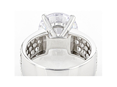 White Cubic Zirconia Rhodium Over Sterling Silver Ring 8.98ctw