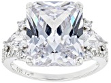 White Cubic Zirconia Rhodium Over Sterling Silver Ring 11.47ctw