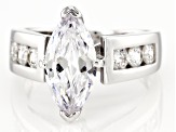 White Cubic Zirconia Rhodium Over Sterling Silver Ring 5.00ctw