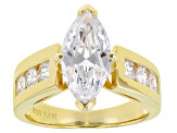 White Cubic Zirconia 18K Yellow Gold Over Sterling Silver Ring 5.00ctw