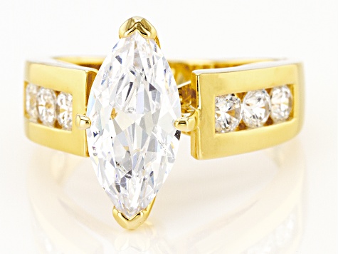 White Cubic Zirconia 18K Yellow Gold Over Sterling Silver Ring 5.00ctw ...