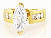 White Cubic Zirconia 18K Yellow Gold Over Sterling Silver Ring 5.00ctw