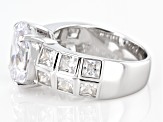Cubic Zirconia Platinum Over Sterling Silver Ring 9.01ctw