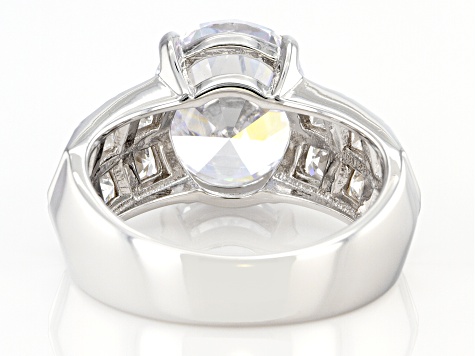 Cubic Zirconia Platinum Over Sterling Silver Ring 9.01ctw