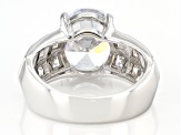 Cubic Zirconia Platinum Over Sterling Silver Ring 9.01ctw