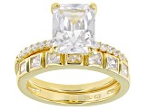 White Cubic Zirconia 18K Yellow Gold Over Sterling Silver Ring With Band (3.32ctw DEW)