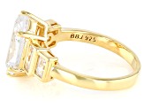 White Cubic Zirconia 18k Yellow Gold Over Sterling Silver Ring 5.75ctw