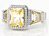 Yellow And White Cubic Zirconia Rhodium Over Sterling Silver Ring (4.88ctw DEW)