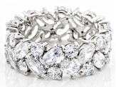 White Cubic Zirconia Rhodium Over Sterling Silver Eternity Band Ring 9.33ctw