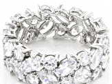 White Cubic Zirconia Rhodium Over Sterling Silver Eternity Band Ring 9.33ctw