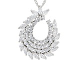 Cubic Zirconia Rhodium Over Sterling Silver Pendant With Chain (3.83ctw DEW)