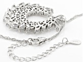 Cubic Zirconia Rhodium Over Sterling Silver Pendant With Chain (3.83ctw DEW)