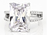 White Cubic Zirconia Rhodium Over Sterling Silver Ring 12.77ctw
