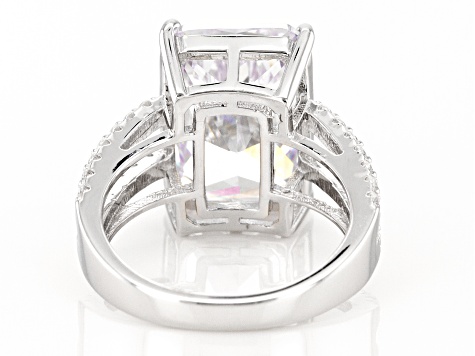 White Cubic Zirconia Rhodium Over Sterling Silver Ring 12.77ctw