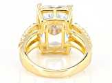 White Cubic Zirconia 18K Yellow Gold Over Sterling Silver Ring 12.77ctw