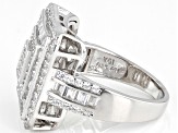 White Cubic Zirconia Rhodium Over Sterling Silver Ring 2.83ctw