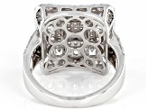 White Cubic Zirconia Rhodium Over Sterling Silver Ring 2.83ctw