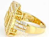 White Cubic Zirconia 18K Yellow Gold Over Sterling Silver Ring 2.83ctw