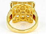 White Cubic Zirconia 18K Yellow Gold Over Sterling Silver Ring 2.83ctw