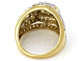 White Cubic Zirconia 18K Yellow Gold Over Sterling Silver Ring 3.30ctw