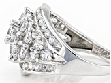 White Cubic Zirconia Rhodium Over Sterling Silver Ring 4.96ctw