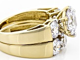 White Cubic Zirconia 18K Yellow Gold Over Sterling Silver Ring With Band 7.50ctw