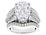 White Cubic Zirconia Platinum Over Sterling Silver Ring 10.94ctw